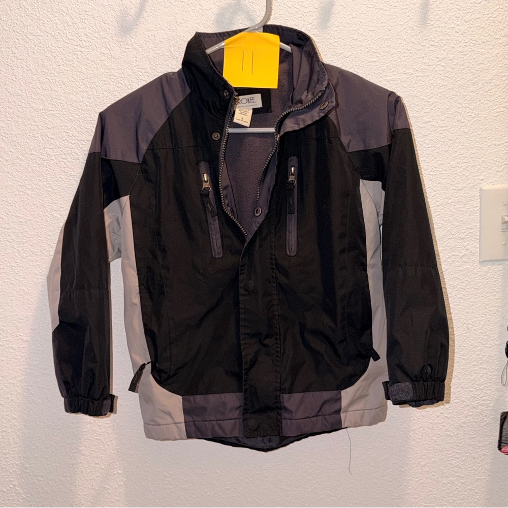 Cherokee Kids Black and Gray Raincoat